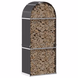vidaXL Log Holder Firewood Rack Log Wood Storage Anthracite Galvanised Steel - Additional view 2