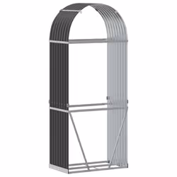 vidaXL Log Holder Firewood Rack Log Wood Storage Anthracite Galvanised Steel - Additional view 5