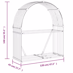 vidaXL Log Holder Firewood Rack Log Wood Storage Anthracite Galvanised Steel