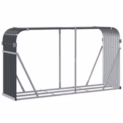 vidaXL Log Holder Firewood Rack Log Wood Storage Anthracite Galvanised Steel - Additional view 5