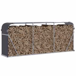 vidaXL Log Holder Firewood Rack Log Wood Storage Anthracite Galvanised Steel