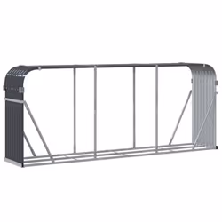 vidaXL Log Holder Firewood Rack Log Wood Storage Anthracite Galvanised Steel - Additional view 5