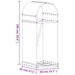 vidaXL Log Holder Firewood Rack Log Stand Wood Storage Brown Galvanised Steel - Additional view 8