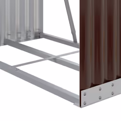 vidaXL Log Holder Firewood Rack Log Stand Wood Storage Brown Galvanised Steel - Additional view 6