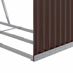 vidaXL Log Holder Firewood Rack Log Stand Wood Storage Brown Galvanised Steel - Additional view 6