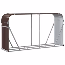 vidaXL Log Holder Firewood Rack Log Stand Wood Storage Brown Galvanised Steel - Additional view 5