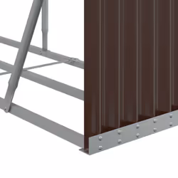 vidaXL Log Holder Firewood Rack Log Stand Wood Storage Brown Galvanised Steel - Additional view 6