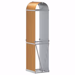 vidaXL Log Holder Firewood Rack Log Wood Storage Light Brown Galvanised Steel - Additional view 5
