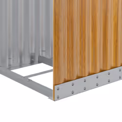vidaXL Log Holder Firewood Rack Log Wood Storage Light Brown Galvanised Steel - Additional view 6
