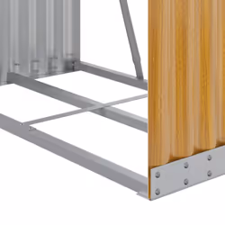 vidaXL Log Holder Firewood Rack Log Wood Storage Light Brown Galvanised Steel - Additional view 6