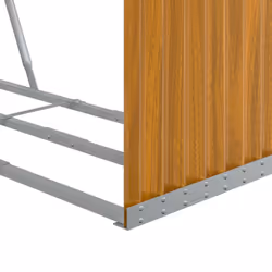 vidaXL Log Holder Firewood Rack Log Wood Storage Light Brown Galvanised Steel - Additional view 6