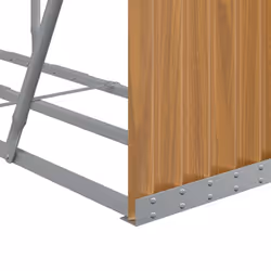 vidaXL Log Holder Firewood Rack Log Wood Storage Light Brown Galvanised Steel - Additional view 6