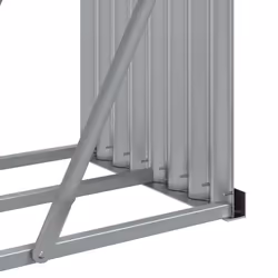 vidaXL Log Holder Firewood Rack Log Wood Storage Light Brown Galvanised Steel - Additional view 7
