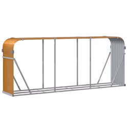 vidaXL Log Holder Firewood Rack Log Wood Storage Light Brown Galvanised Steel - Additional view 5