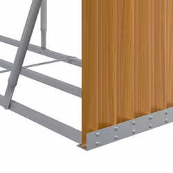 vidaXL Log Holder Firewood Rack Log Wood Storage Light Brown Galvanised Steel - Additional view 6