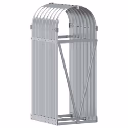 vidaXL Log Holder Firewood Rack Log Stand Wood Storage Silver Galvanised Steel - Additional view 5