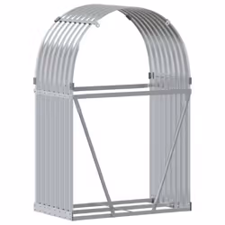 vidaXL Log Holder Firewood Rack Log Stand Wood Storage Silver Galvanised Steel - Additional view 5
