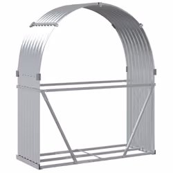 vidaXL Log Holder Firewood Rack Log Stand Wood Storage Silver Galvanised Steel - Additional view 5