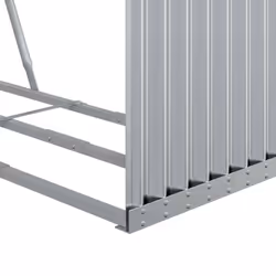 vidaXL Log Holder Firewood Rack Log Stand Wood Storage Silver Galvanised Steel - Additional view 7