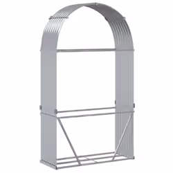 vidaXL Log Holder Firewood Rack Log Stand Wood Storage Silver Galvanised Steel - Additional view 5