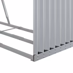 vidaXL Log Holder Firewood Rack Log Stand Wood Storage Silver Galvanised Steel - Additional view 7