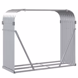 vidaXL Log Holder Firewood Rack Log Stand Wood Storage Silver Galvanised Steel - Additional view 5