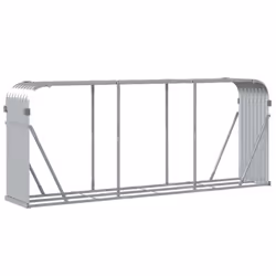vidaXL Log Holder Firewood Rack Log Stand Wood Storage Silver Galvanised Steel - Additional view 5
