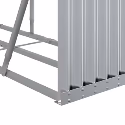 vidaXL Log Holder Firewood Rack Log Stand Wood Storage Silver Galvanised Steel - Additional view 6