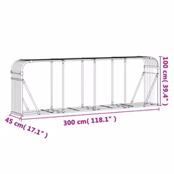 vidaXL Log Holder Firewood Rack Log Stand Wood Storage Silver Galvanised Steel - Additional view 8