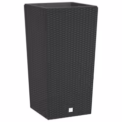 vidaXL Planter with Removable Inner Garden Raised Bed Plant Pot PP Rattan - anthracite, 49 l