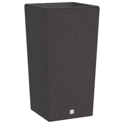 vidaXL Planter with Removable Inner Garden Raised Bed Plant Pot PP Rattan - brown, 49 l
