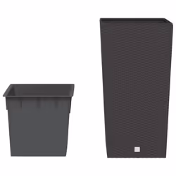 vidaXL Planter with Removable Inner Garden Raised Bed Plant Pot PP Rattan - brown, 49 l - Additional view 2