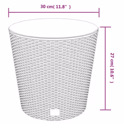 vidaXL Planter Raised Bed with Removable Inner Anthracite 15 / 15.3 L PP Rattan - white, 15.3 l - Additional view 3