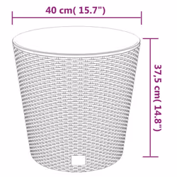 vidaXL Planter Raised Bed with Removable Inner Anthracite 15 / 15.3 L PP Rattan - anthracite, 37.5 l - Additional view 6