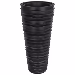 vidaXL Planter with Removable Inner Patio Raised Bed Plant Pot PP Grooved Look - anthracite, 45 l