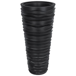 vidaXL Planter with Removable Inner Patio Raised Bed Plant Pot PP Grooved Look - anthracite, 45 l