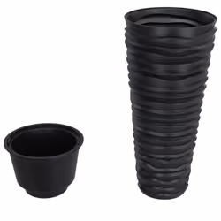 vidaXL Planter with Removable Inner Patio Raised Bed Plant Pot PP Grooved Look - anthracite, 45 l