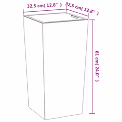 vidaXL Planter with Removable Inner Raised Bed Plant Pot PP Concrete Look - grey, 49 l