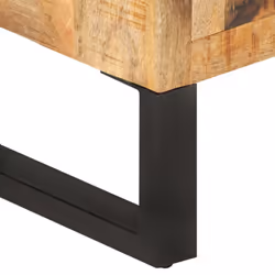 vidaXL Sideboard Storage Cabinet Cupboard Solid Rough Wood Mango and Metal - Additional view 5