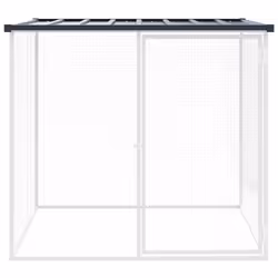 vidaXL Chicken Cage with Roof Farm Chicken Run Coop Hen House Galvanised Steel - anthracite, 103 x 98 x 90 cm - Additional view 2
