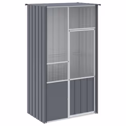 vidaXL Bird Cage Bird House Parrot Bird Aviary Parrot Cage Galvanised Steel - anthracite, 115 x 78 x 200 cm