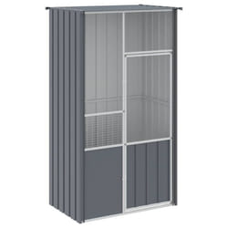 vidaXL Bird Cage Bird House Parrot Bird Aviary Parrot Cage Galvanised Steel - anthracite, 115 x 78 x 200 cm
