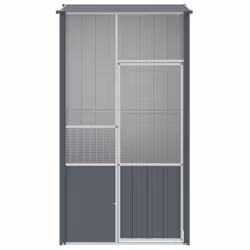 vidaXL Bird Cage Bird House Parrot Bird Aviary Parrot Cage Galvanised Steel - anthracite, 115 x 78 x 200 cm