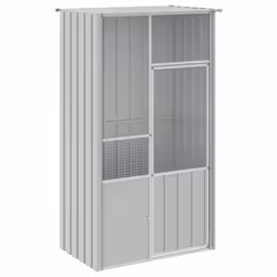 vidaXL Bird Cage Bird House Parrot Bird Aviary Parrot Cage Galvanised Steel - grey, 115 x 78 x 200 cm