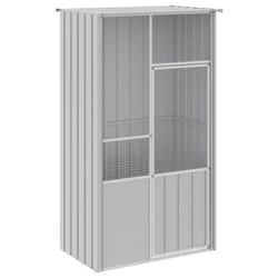 vidaXL Bird Cage Bird House Parrot Bird Aviary Parrot Cage Galvanised Steel - grey, 115 x 78 x 200 cm
