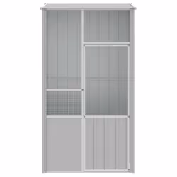vidaXL Bird Cage Bird House Parrot Bird Aviary Parrot Cage Galvanised Steel - grey, 115 x 78 x 200 cm