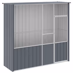 vidaXL Bird Cage Bird House Parrot Bird Aviary Parrot Cage Galvanised Steel - anthracite, 215 x 78 x 200 cm