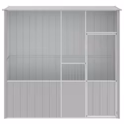 vidaXL Bird Cage Bird House Parrot Bird Aviary Parrot Cage Galvanised Steel - grey, 215 x 78 x 200 cm