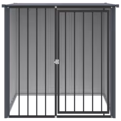 vidaXL Dog House Dog Kennel with Roof Dog Cage Crate Black Galvanised Steel