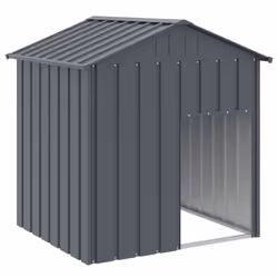 vidaXL Dog House with Roof Dog Cage Pet House Dog Kennel Galvanised Steel - anthracite